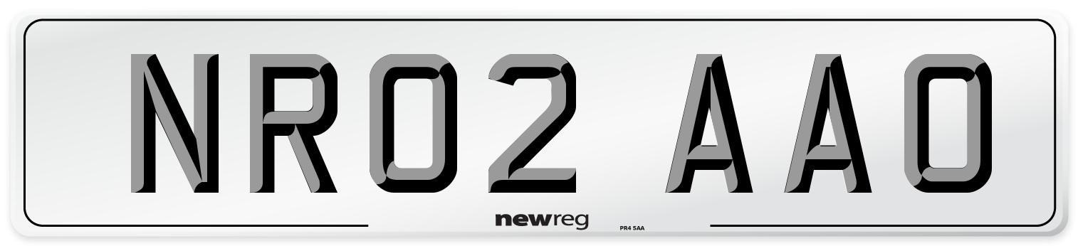 NR02 AAO Number Plate from New Reg